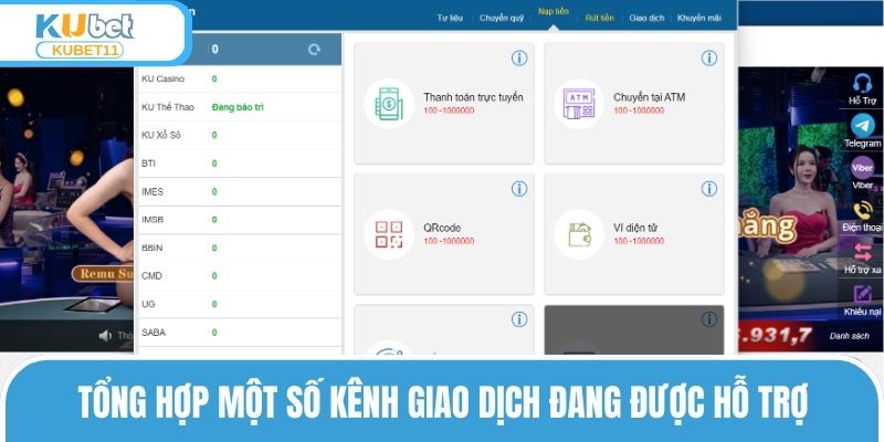 Tổng hợp một số kênh giao dịch đang được hỗ trợ